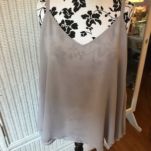 GRAY TORRID DOUBLE LAYERED CHIFFON TANK SIZE 2X
